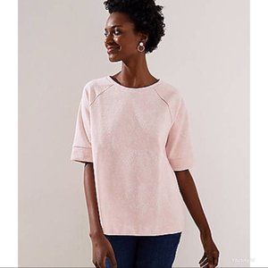 LOFT Floral Jacquard Raglan Tee Sz M